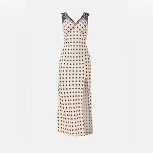 Astr Cream and Black Polka Dot Maxi Dress